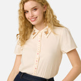 Cute Cats Embroidered Blouse