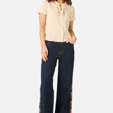 90'S Posy Embroidered Blouse