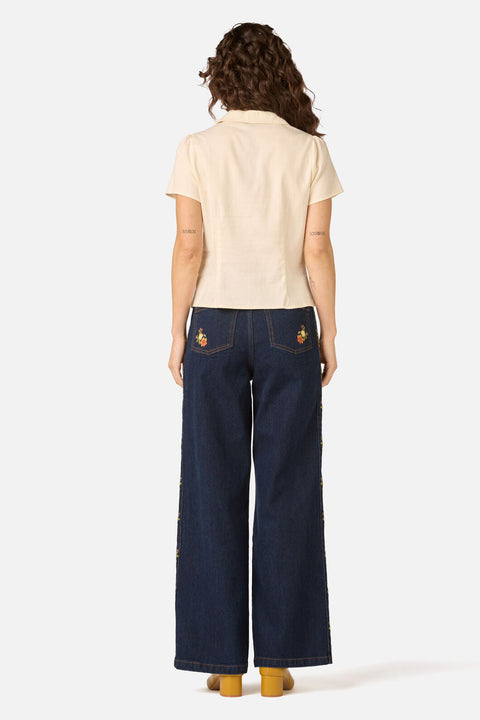 90'S Posy Embroidered Blouse