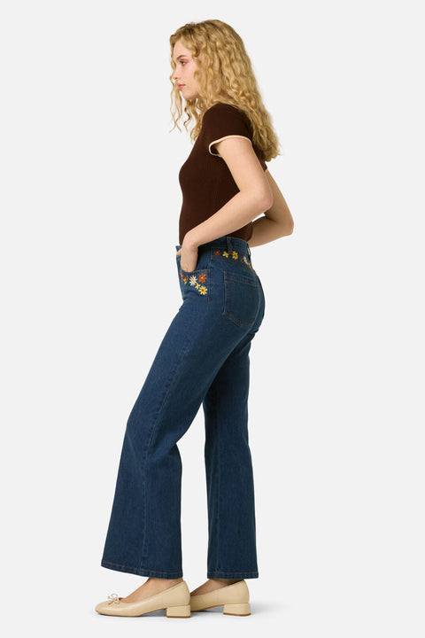 Twiggy Floral Embroidered Jean