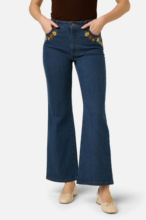 Twiggy Floral Embroidered Jean