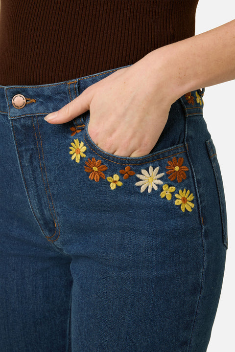 Twiggy Floral Embroidered Jean