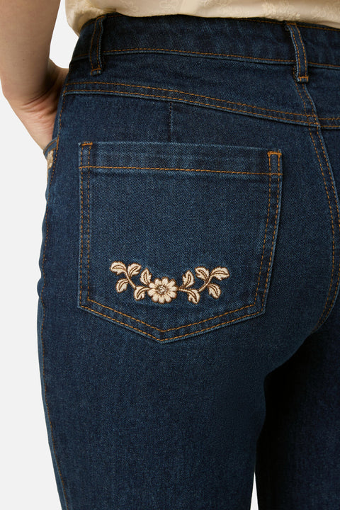 Twiggy Floral Embroidered Jean