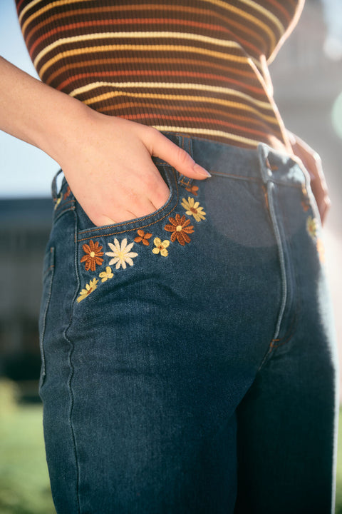 Twiggy Floral Embroidered Jean