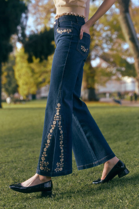 Luxe Fleur Embroidered Jean