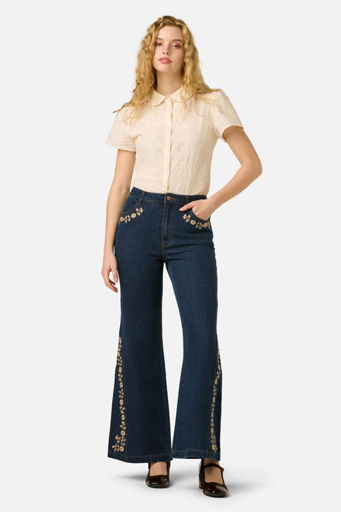 Luxe Fleur Embroidered Jean