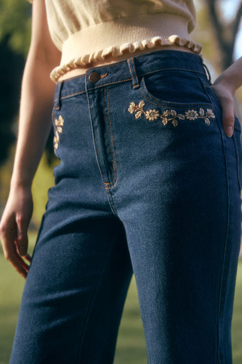 Luxe Fleur Embroidered Jean