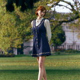 Luxe Fleur Embroidered Pinny Dress