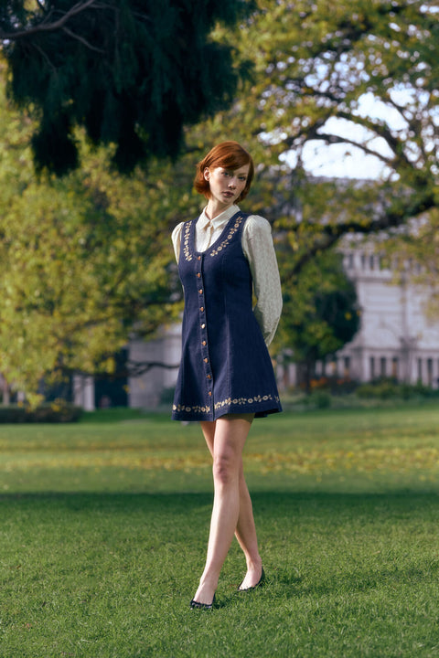 Luxe Fleur Embroidered Pinny