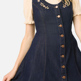 Luxe Fleur Embroidered Pinny Dress