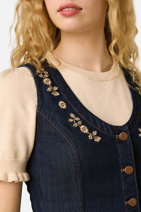 Luxe Fleur Embroidered Pinny