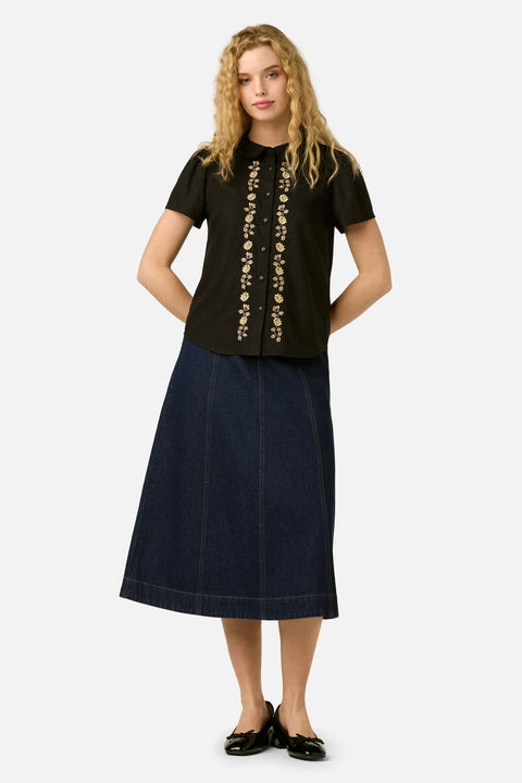 Luxe Fleur Embroidered Blouse