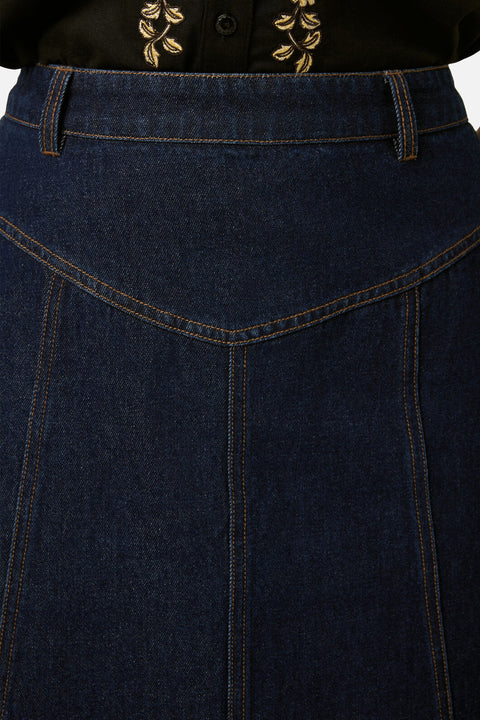 Olinda Denim Midi Skirt