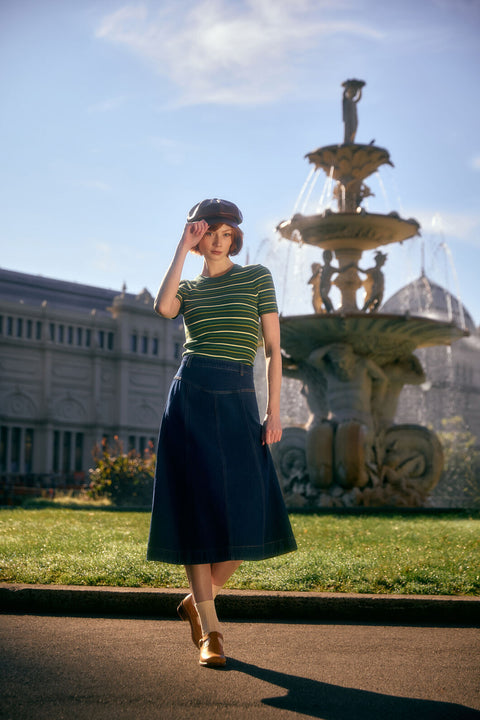 Olinda Denim Midi Skirt