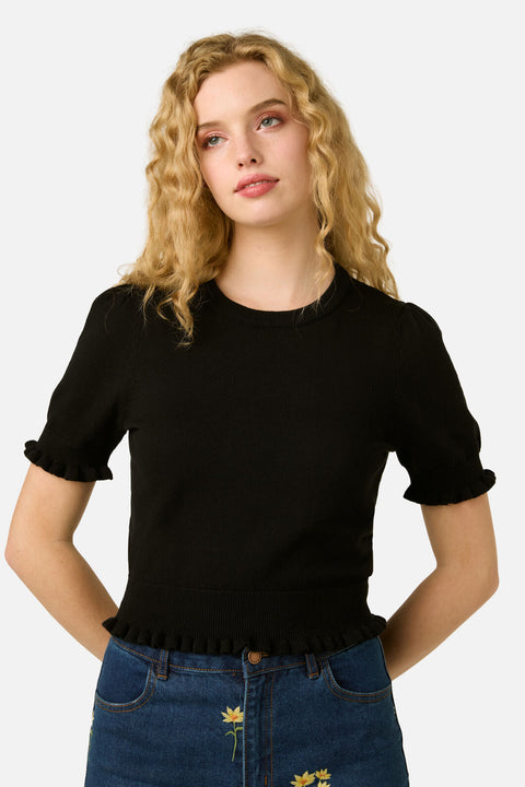 Zoe Ruffle Knit Top