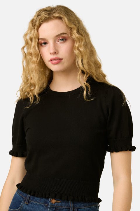 Zoe Ruffle Knit Top