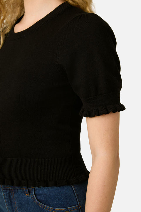 Zoe Ruffle Knit Top