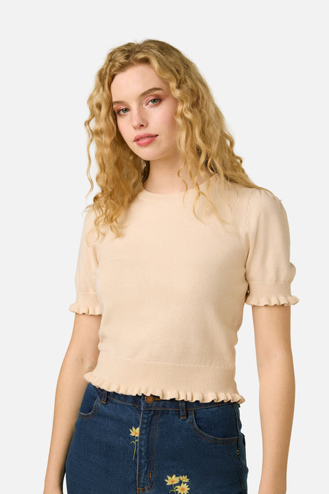 Zoe Ruffle Knit Top