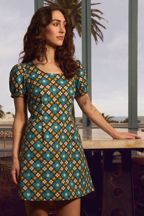 Mimi Retro Puff Sleeve Dress