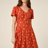 Chloe Ditsy 90S Tea Dress