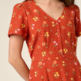 Chloe Ditsy 90S Tea Dress