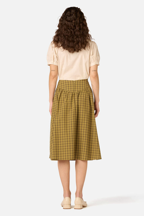 Billie Check Yoke Midi Skirt