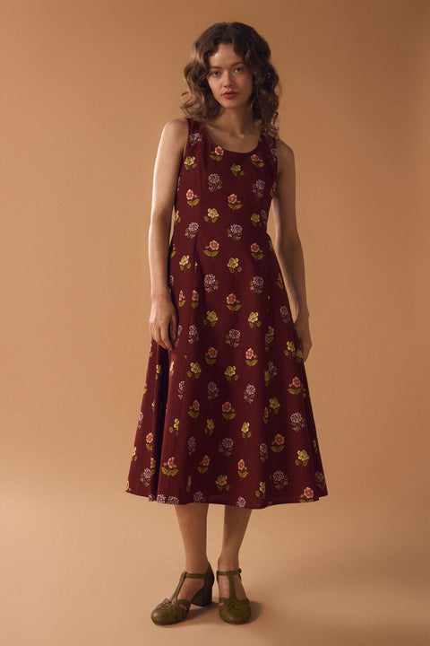 Meika 90S Flower Midi Dress