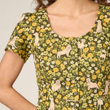 Dogs & Flowers Mini Dress
