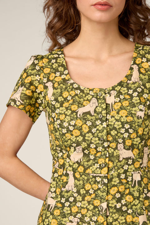 Dogs & Flowers Mini Dress