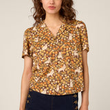 Dogs & Flowers Spring Blouse