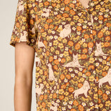 Dogs & Flowers Spring Blouse