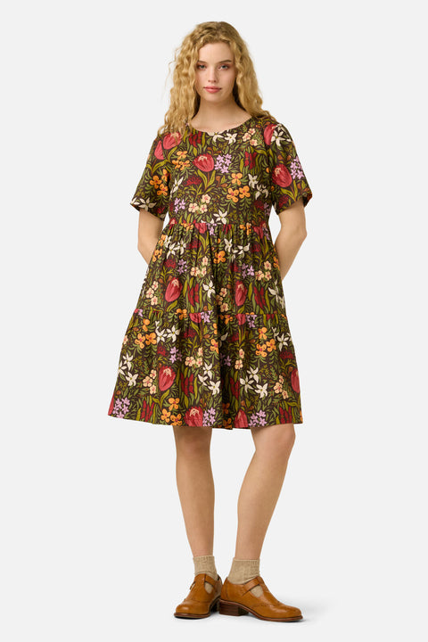 Mira Native Flora Smock Dress