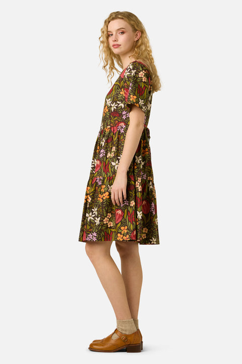 Mira Native Flora Smock Dress