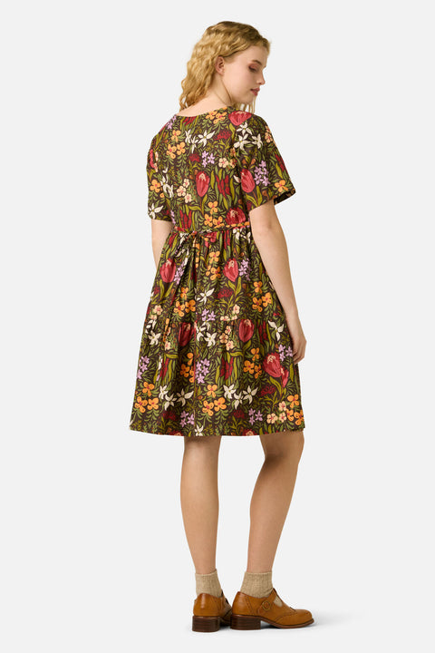Mira Native Flora Smock Dress