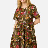Mira Native Flora Smock Dress