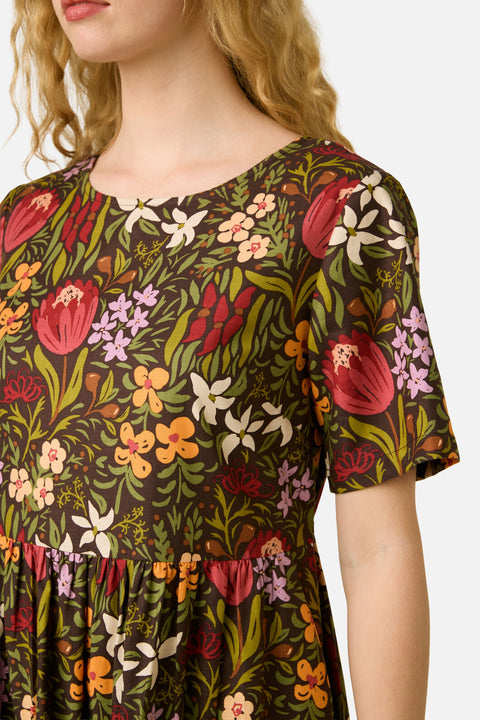 Mira Native Flora Smock Dress