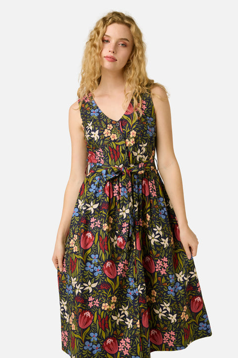 Mira Native Flora Midi Dress