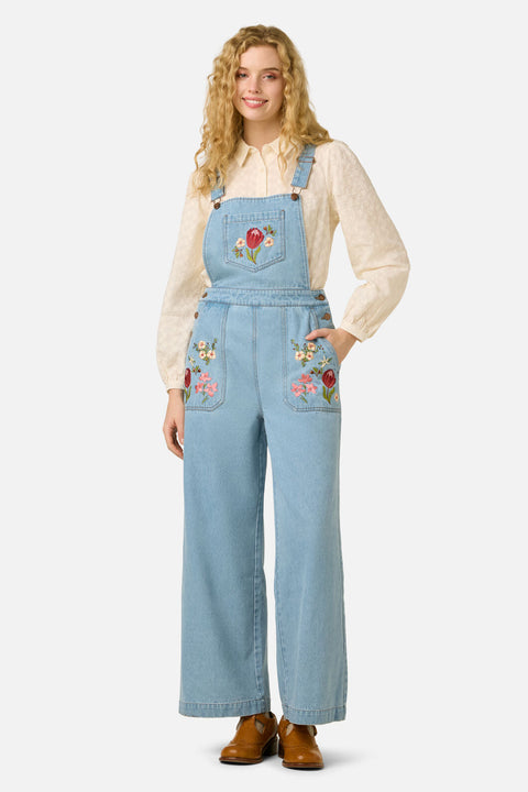 Native Flora Embroidered Overall