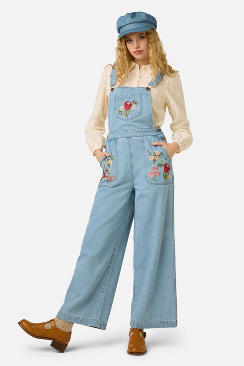 Native Flora Embroidered Overall