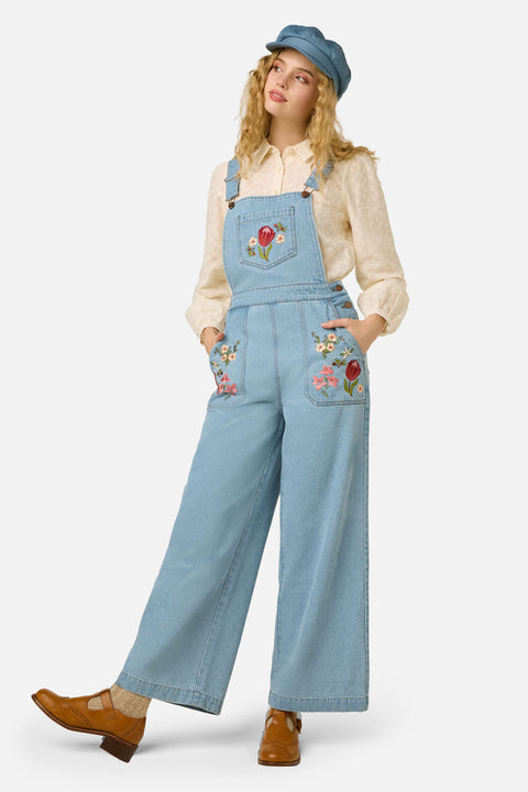 Native Flora Embroidered Overall