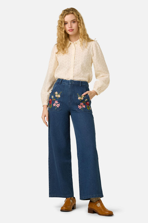 Native Flora Embroidered Jean