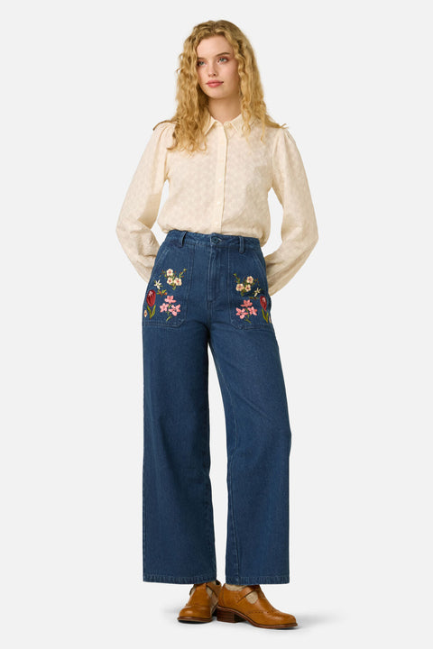 Native Flora Embroidered Jean