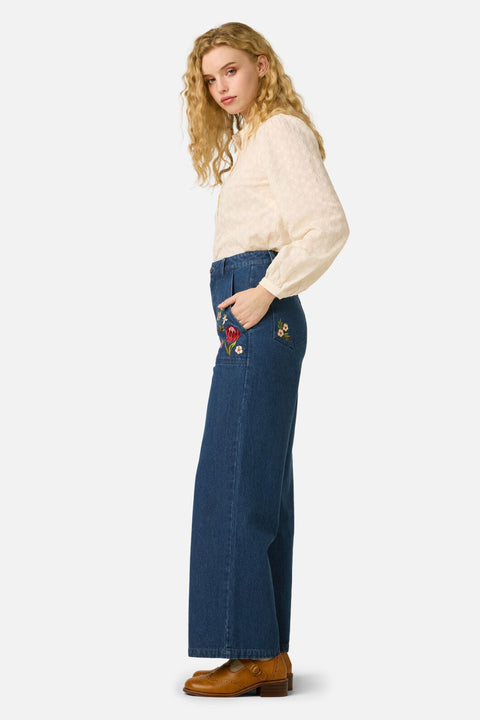 Native Flora Embroidered Jean