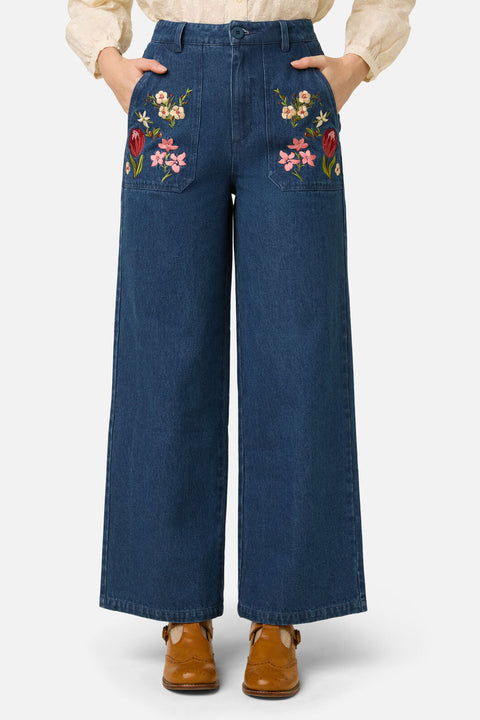 Native Flora Embroidered Jean