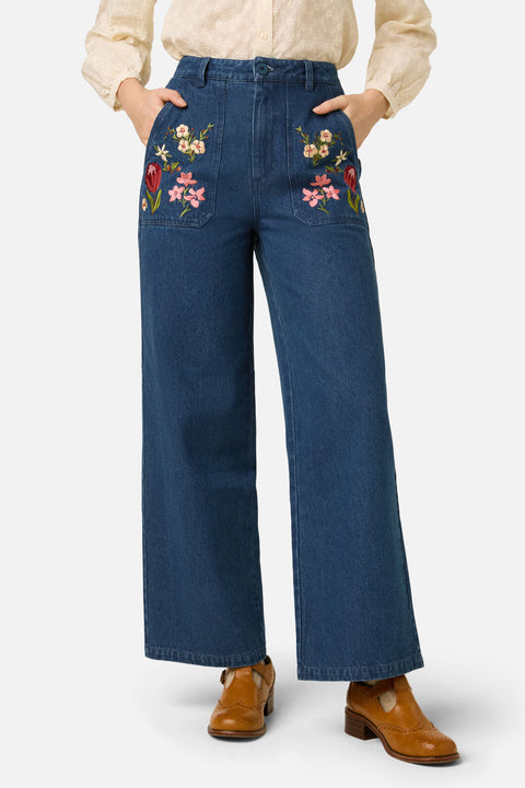 Native Flora Embroidered Jean