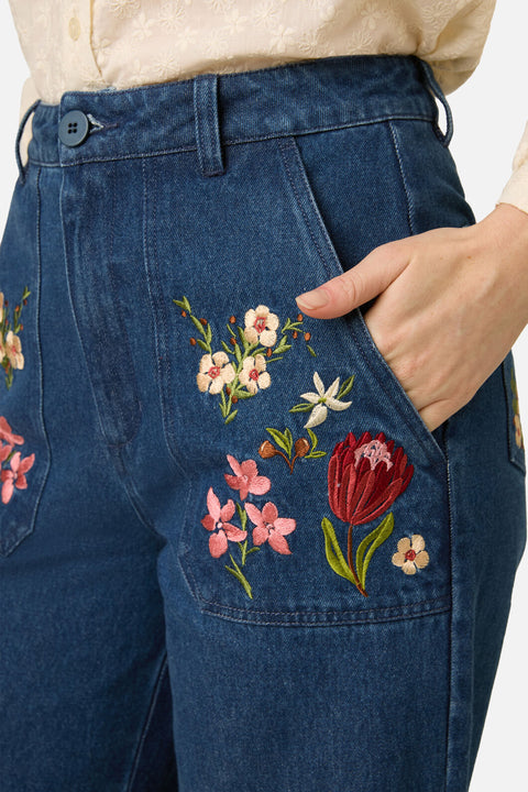 Native Flora Embroidered Jean