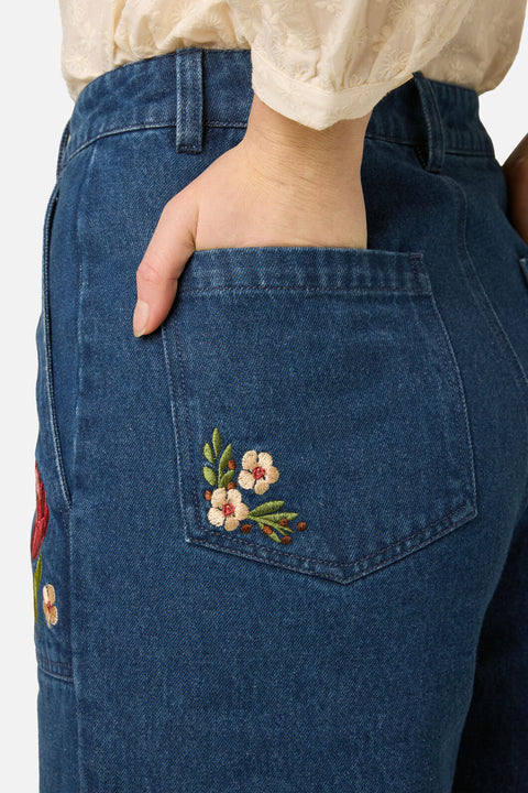 Native Flora Embroidered Jean