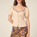 Addie Floral Embroidered Top
