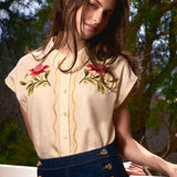 Waratah Embroidered Blouse