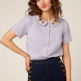 Butterfly Embroidered Blouse